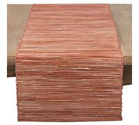 SARO LIFESTYLE 217.RU1454B Melaya Collection Shimmering Woven Nubby Water Hyacinth Table Runner, 14" x 54", Rust