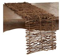 SARO LIFESTYLE 4519.N1272B Dhaka Collection Twig Table Runner, 100% Coconut Stick, Natural