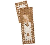 SARO LIFESTYLE Beaded Table Runner, 100% Cotton, Burgundy, 16" x 90"