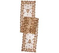 SARO LIFESTYLE Burgundy Hand Beaded Design Table Runner, 100% Polyester, 16" x 72"