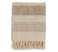 SARO LIFESTYLE Cotton Throw with Striped and Tasseled Design