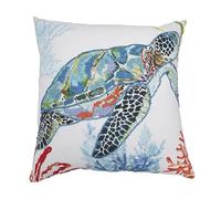 SARO LIFESTYLE Enchantment Collection Sea Turtle Throw Pillow Cover, 20", Multi