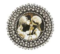 SARO LIFESTYLE Jeweled Photo Frame, Silver, 3" x 3"
