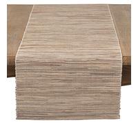 Saro Lifestyle Melaya Collection Shimmering Woven Nubby Table Runner, 14"x108", Natural