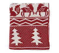SARO LIFESTYLE Reindeer and Christmas Tree Knit Throw