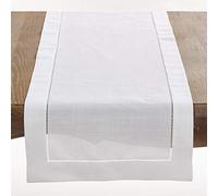 SARO LIFESTYLE Table Runner, 100% polyester, White, 16" x 72"