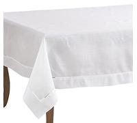 SARO LIFESTYLE Tablecloth, White, 70" X 120"