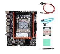 SAROAD X99H Desktop Motherboard+E5 2676 V3 CPU+Thermal Grease LGA2011-V3 B85 DDR3X4 ECC Slot M.2 NVME PCI-E 3.0 X16 Black Motherboard 1Set