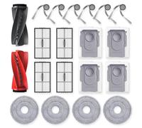 Saros 10R Accessories for Roborock Saros 10R / Qrevo CurvX Robot Vacuum, Replacement Parts with 4 Dust Bags, 4 Mop Pads, 4 HEPA Filters, 6 Side Brushes, Dual Zero-Tangling Main Brush