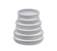 SAROSORA Round Plastic Plant Saucer Drip Tray Set of 6 for Indoor Outdoor Home Garden Flower Plant Container Flower Pot Pallets ((14+17+20cm) x2, White-Grey)