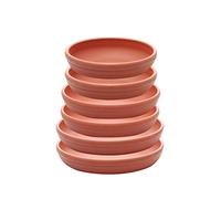 SAROSORA Round Plastic Plant Saucer Drip Tray Set of 6 for Indoor Outdoor Home Garden Flower Plant Container Flower Pot Pallets ((14+17+20cm) x2, Terracotta)