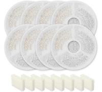 SARPAWS Set of 8 Replacement Filters & 8 Pack Pre Filter Sponges - Genuine Replacement Filter for Sarpaws Cat Drinking Fountain and Dog Water Dispenser