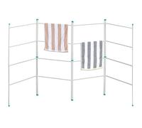 Sarrah Little Store Multi Section Indoor Outdoor Folding Clothes Airer 2 3 4 Fold Foldable Section Horse Gate Laundry Dryer Rail Drying Rack Hanger White (4 Foldable Airer)