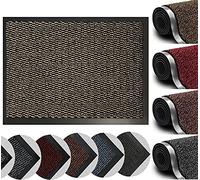 Sarrah Little Store PVC Non Slip Door Mat - Rubber Backed Runner Barrier - Mats Rug - Kitchen Boundary - Water Absorption - Slip Resistance - Soft Microfiber - Machine Washable (Brown 60 x 120)