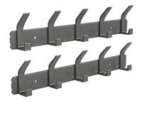 Sarsumir 2 Pack Coat Hooks Over Door Hanger Wall Mounted with 5 Hooks Door Hooks for Front Bedroom Coats Jackets Purses Bags Clothes Towels Coat Rack, Light Grey
