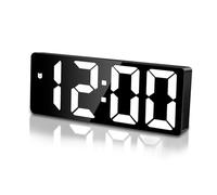Sarsumir Alarm Clock, Digital Clock, LED Digital Alarm Clock with Time, Date, Temperature, Snooze Function, Brightness, Adjustable Alarm Clock, Children for Home, Bedroom, Office, White Light