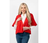 Sarta Women's Amelia Short Sleeve Wool Blend Cardigan in Red Sarta Red One Size