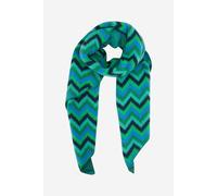 Sarta Women's Bobbie Zig Zag Stripe Heavyweight Winter Scarf in Green Sarta Green One Size