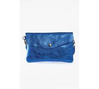 Sarta Women's Brooke Italian Leather Clutch Bag - Royal Blue, Metallic in Blue Sarta Blue One Size