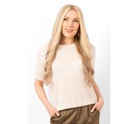 Sarta Women's Cece Short Sleeve Knitted Box Jumper - Cream Sarta Cream One Size