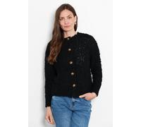 Sarta Women's Collins Boucle Knit Button Cardigan in Black Sarta Black One Size