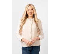 Sarta Women's Cream Wool Blend Button Up Knitted Tank Top Sarta Cream One Size