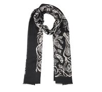 Sarta Women's Darla Ornate Floral Bordered Lightweight Scarf in Black Sarta Black One Size
