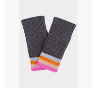 Sarta Women's Dollie Rainbow Stripe Knitted Wrist Warmers Winter Gloves in Dark Grey Sarta Dark Grey One Size