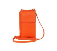 Sarta Women's Emily Italian Leather Phone Purse - Orange, Pebbled in Orange Sarta Orange