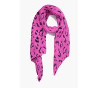 Sarta Women's Fuchsia Black Asymmetric Heavyweight Scarf with Glitter Leopard Print Sarta Fuchsia One Size
