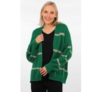 Sarta Women's Glitter Stripe Open Front Cardigan in Green & Gold Sarta Green One Size