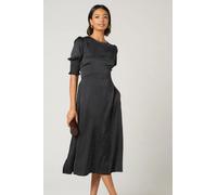 Sarta Women's Hazel Silky Polka Dot Midi Tea Dress in Black | Size: Small Sarta Black S