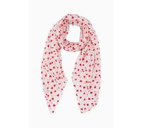 Sarta Women's Heart Print Foil Fleck Lightweight Scarf in Red Sarta Red One Size