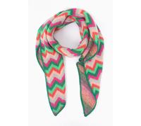 Sarta Women's Honor Heavyweight Scarf - Green/Fuchsia, Zig Zag in Green Sarta Green One Size