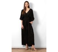 Sarta Women's Lyra Jumpsuit - Black, Metallic Stripe in Black | Size: 8-10 Sarta Black 8-10
