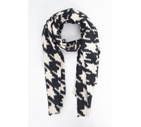 Sarta Women's Melanie Midweight Houndstooth Scarf - Black/Cream in Black Sarta Black One Size