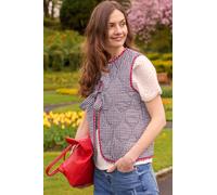 Sarta Women's Noa Quilted Gilet - Black, Gingham in Black | Size: 8-10 Sarta Black 8-10