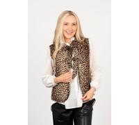 Sarta Women's Noa Quilted Gilet - Neutral, Leopard in Beige | Size: 16-18 Sarta Beige 16-18