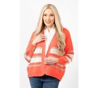 Sarta Women's Paris Wool Blend Striped Cardigan - Cream/Coral/Gold, Striped in Coral Sarta Coral One Size