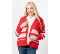 Sarta Women's Red Wool Blend Glitter Striped Cardigans Sarta Red One Size