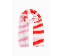 Sarta Women's River Striped Metallic Lightweight Foil Scarf in Red Sarta Red One Size