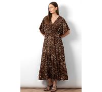 Sarta Women's Sienna Maxi Kaftan Dress - Neutral, Leopard Print in Natural | Size: Medium Sarta Natural M