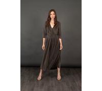 Sarta Women's Sophia Wide Leg Cropped Jumpsuit - Black/Gold, Retro Glitter in Gold | Size: 16-18 Sarta Gold 16-18