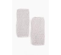 Sarta Women's Textured Wrist Warmers - Light Grey, Knitted in Grey Sarta Grey One Size