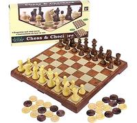 SARTHAM 2 in 1 Chess Set - 12"x12" Foldable Chess and Checkers Set Magnetic Board with Portable Folding Interior Storage Travel Chess Game Board (31 cms x 31 cms)