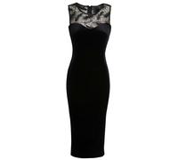 Sarvin Diva Velvet Bodycon Midi Dress - Black - XS - Black