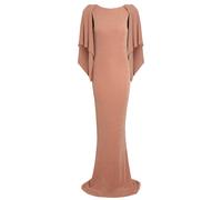 Sarvin Marilyn Backless Maxi Cowl Back Gown - Mocha - L - Mocha