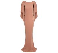 Sarvin Marilyn Backless Maxi Cowl Back Gown - Mocha - S - Mocha