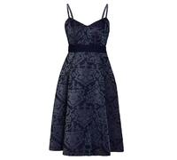 Sarvin Nina Jacquard Fit and Flare Dress - Navy - M