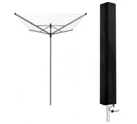 Sarvvte Rotary Washing Line Cover, Heavy Duty Waterproof Anti-UV with Zip, Universal Fit for Rotary Airer & Whirly Washing Line, Outdoor Garden Protective Cover for Home Users (165x16x16cm)
